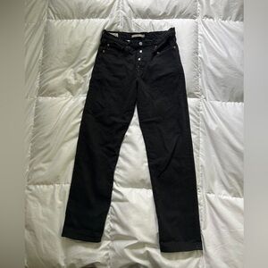 Levis Women’s Wedgie Straight Black Denim Jeans